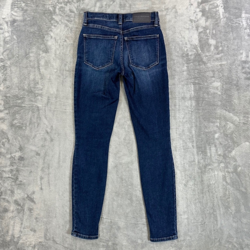 Lucky Brand Ava Mid Rise Super Skinny Jeans Womens Size 0/25 Blue Dark Wash - Picture 2 of 8